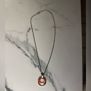 Lucky Cat Necklace featuring Red Lucky Cat charm